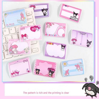 Kuromi Pull Tab Sticky Notes Cute Cartoon Memo Pads With Strong Adhesive Kawaii Stationery For Journal Planner School Supplies