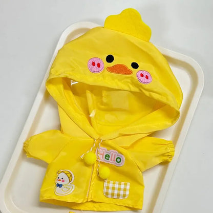 17cm Labubu v1/v2/v3用 夏のドール服 うさぎ耳レインコート Labubu衣装 DIY Labubu服 ギフト