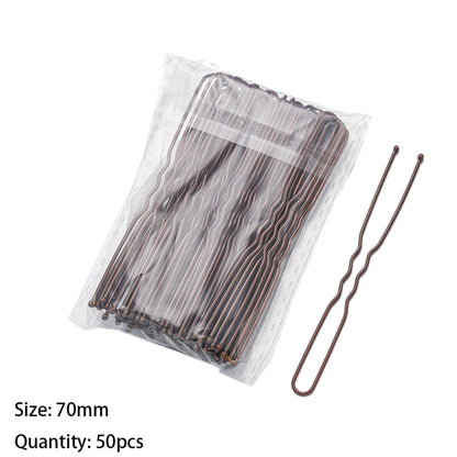 50pcs 50/60/70mm Hair Pin And Clips U Shape For Headpiece Women Girls Hairpins Accessories Bride Wedding Head Jewelry Decoration
