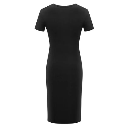 Summer Dress High Stretch Tank Robe Solid Short Sleeve Casual Slim Long Pencil Dress Women Sexy Maxi Dress Elegant Thin Vestido