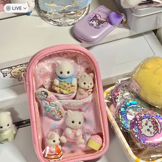 Sanrio Cinnamoroll Kuromi Anime Kawaii Storage Handbag Pendant My Melody Pvc Bag
