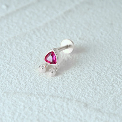 Aide 925 Sterling Silver 1pc Geometry Multi Piercing Stud Earrings For Women K Gold Simple Elegant Tassel Jewelry Gift Pendiente