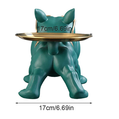 30cm ホームデコレーション ブルドッグ 置物 犬像 収納ボックス 動物飾り 樹脂工芸 アート彫刻 置物 ホーム 子犬彫刻
