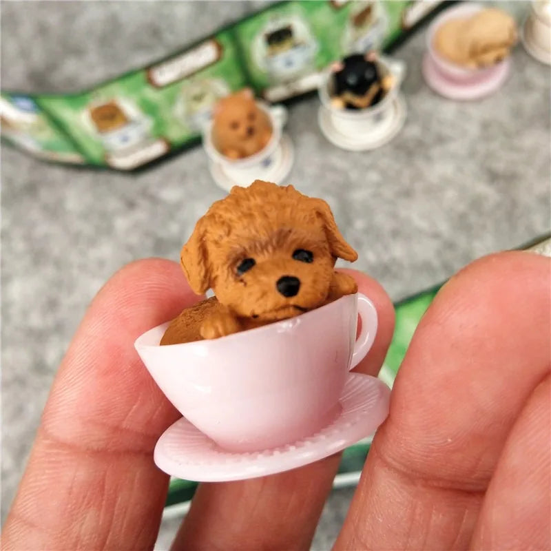 8PCS/set Coffee Cup Dogs Teacup Puppy Blind Box Toy Desktop Ornament Anime Peripheral Gifts