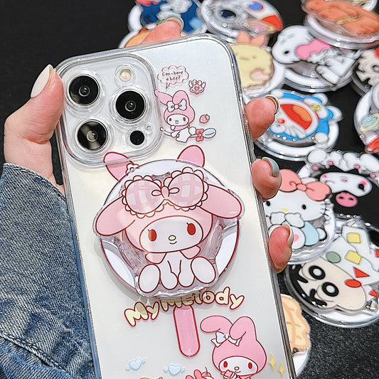 Sanrio Magnetic Mobile Phone Holder Cute Hello Kitty My Melody Kuromi Cinnamoroll Little Twin Star Keroppi Boy Girl Gift