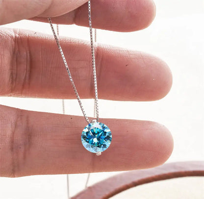 2CT Dカラー モアサナイト シンプル ペンダント ネックレス 証明書付き 925スターリングシルバー レディース ネックレス ファインジュエリー ウェディングギフト