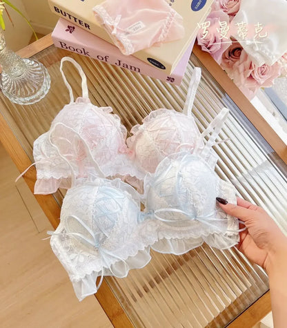 Japanese Style Lolita Princess Wind Lace Lace Lingerie Design for Girls Push-up Bra Women Underwear  Push Up Bra