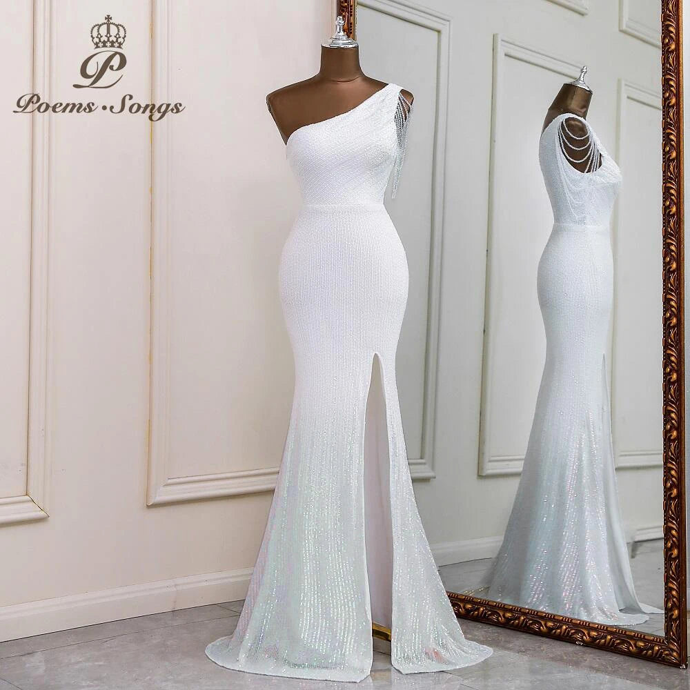Sexy One shoulder style evening dresses prom dresses vestidos de fiesta robe de soiree de mariage  party dresses women evening