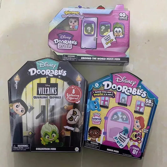 Anime Disney Doorables Figures Villain Glass Eye Kawaii Doll Surprise Blind Box Toys Cartoon Model Collectible Kids Gifts