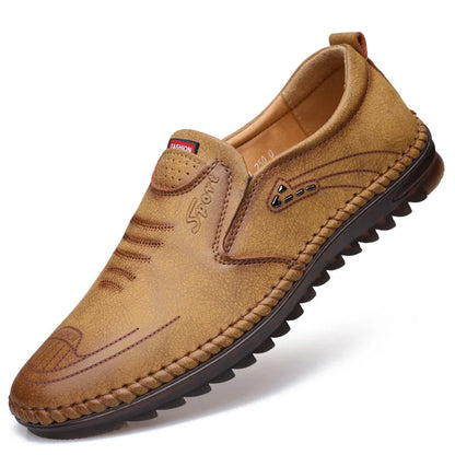 Men Loafers 2025 New Leather Shoes Men's Casual Shoes Moccasins Breathable Sneakers Male Driving Shoes Comfort Flats Plus Size