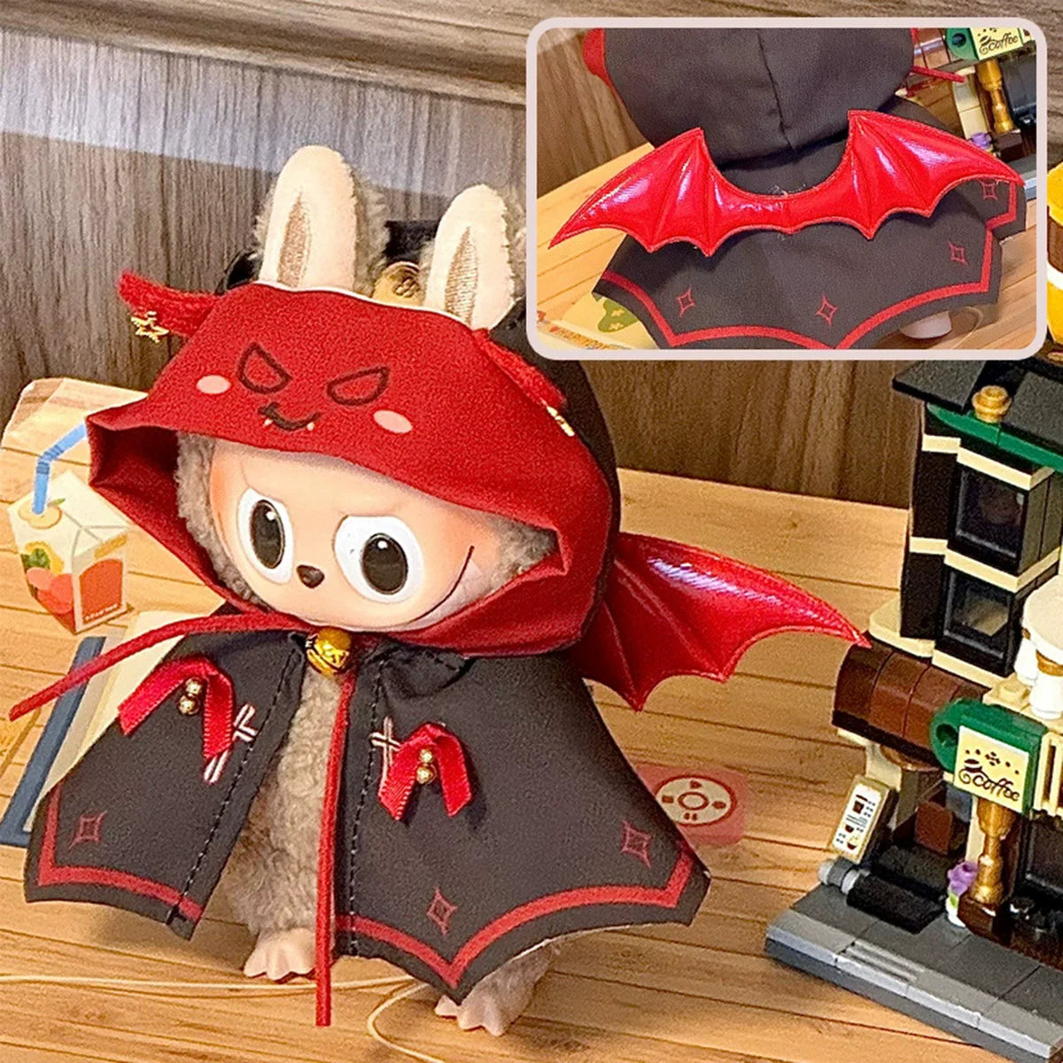 Labubu V2 V1用かわいいドール服セット パーティードレス 小悪魔コスチューム ギフトアクセサリー