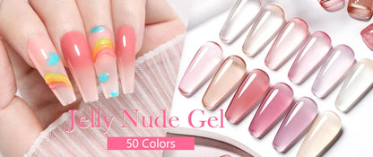 BORN PRETTY 15ml クリア ノンスティック ハンドエクステンション ジェルネイルポリッシュ 3Dシェーピングネイルアート用 固形ミルキーゼリーハードジェル フェイクネイル用