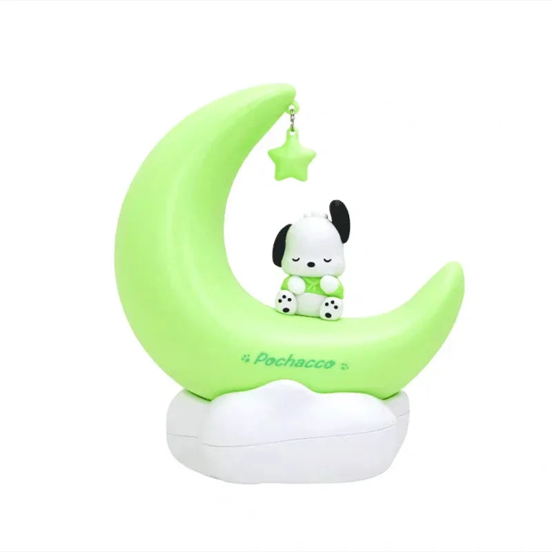 Sanrio Kuromi  Cinnamonroll Moon LED Light Kawaii 3D Cartoon Ornament Cute Beauty Bedroom Night Light Bedside Decor Lamp Gifts