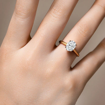 ATTAGEMS オーバルカット 9*7mm 2CT D VVS1 モアサナイトリング S925 スターリングシルバー レディース 婚約 結婚式 ジュエリー ギフト ラグジュアリー