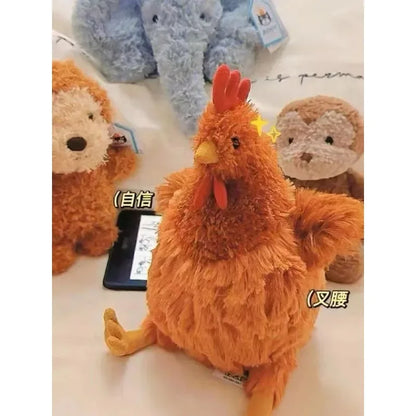 Jellycat ぬいぐるみチキン枕 ぬいぐるみ 柔らかい 漫画 CecileChien ふわふわ動物 かわいいぬいぐるみコレクション 子供への面白いおもちゃギフト