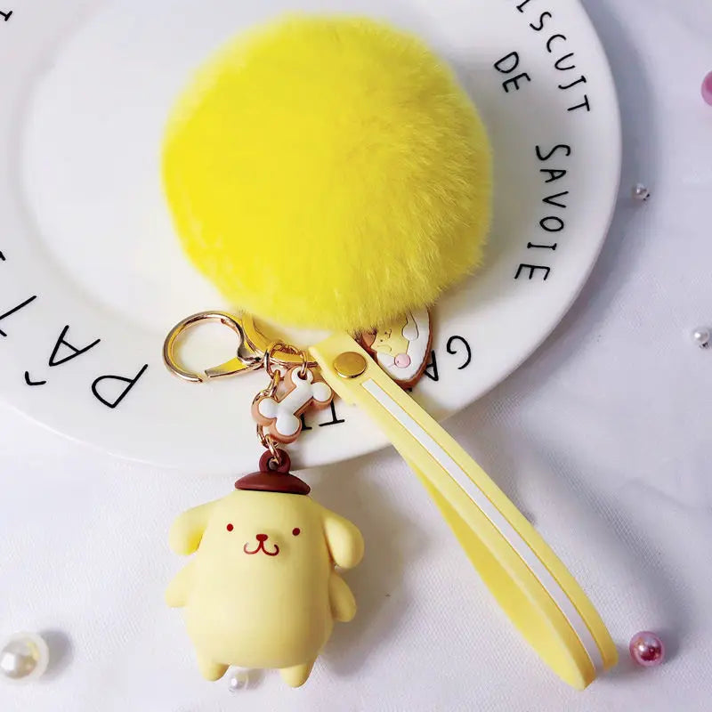 Cartoon Kuromi Sanrio Keychain Cute MelodyHello Kitty Cinnamoroll Doll Pendant Decoration Keyring Jewelry Girl&Child Gifts Toy