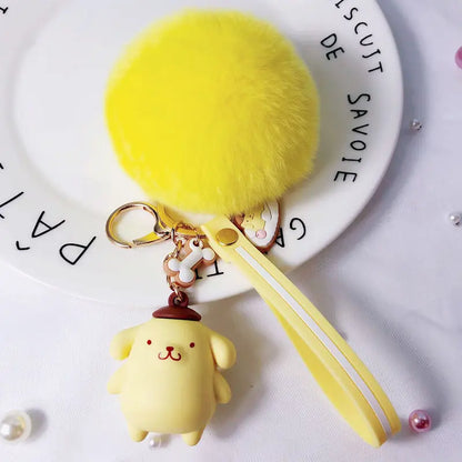 Cartoon Kuromi Sanrio Keychain Cute MelodyHello Kitty Cinnamoroll Doll Pendant Decoration Keyring Jewelry Girl&Child Gifts Toy