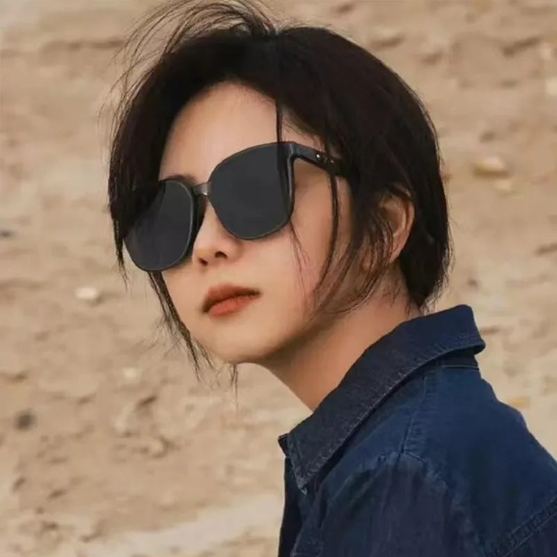 New sunglasses for women with a high-end feel, big face and slimming effect. Sunscreen, UV protection, polarized driving glasses