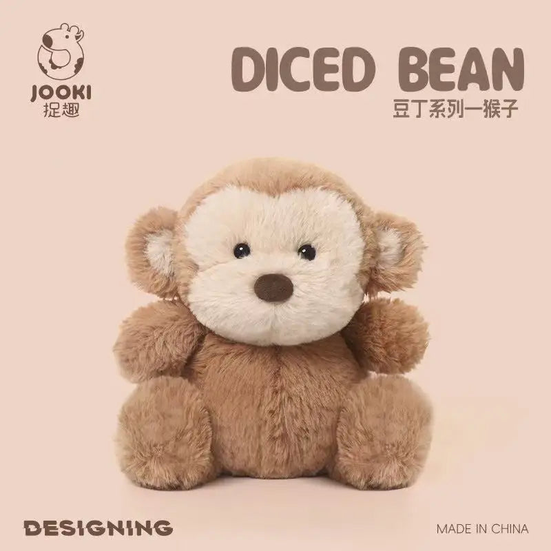 26cm New Simulated Bean Ding Monkey Doll Stuffed Plush Toy Cartoon Anime Cute Pillow Elegant Children's Birthday Gift Fun Doll