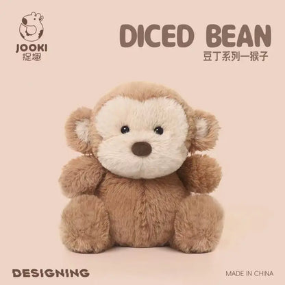 26cm New Simulated Bean Ding Monkey Doll Stuffed Plush Toy Cartoon Anime Cute Pillow Elegant Children's Birthday Gift Fun Doll