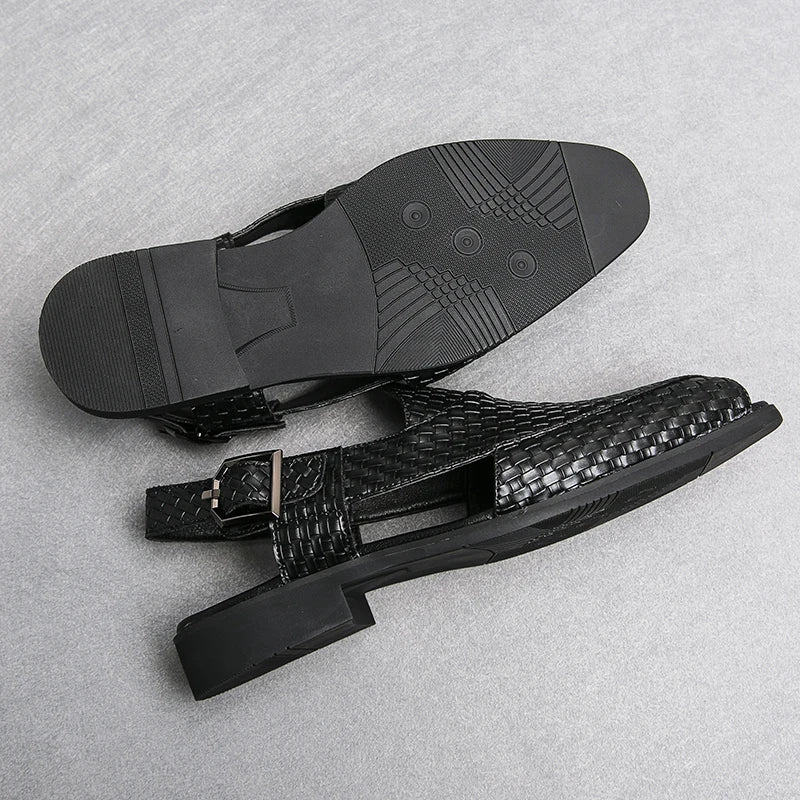 Sandals for Man Fashion Outdoor Roman Genuine Leather Indoor House Platform Male Beach Shoes Casual Men Sandals New In Summer