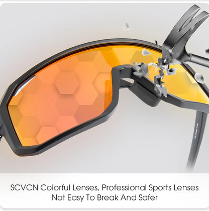SCVCN サイクリンググラス バイクサングラス メンズ UV400 アイウェア アウトドアスポーツ MTB ゴーグル 自転車 レディース ライディング ハイキング サングラス