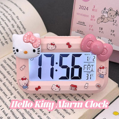 Hello Kitty Mini Night Light Alarm Clock Cute Timer Multi Functional Portable Desk Clock Birthday Gift Holiday Gift