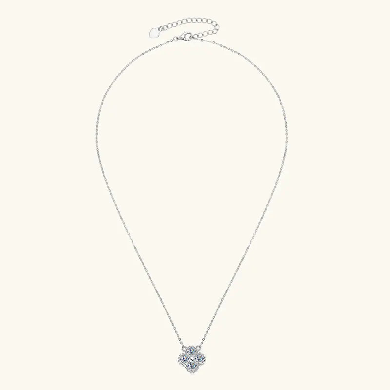 Lnkry 3mm 0.1ct モアサナイト ネックレス GRA 925 スターリングシルバー ラッキークローバー フラワー ペンダント ネックレス レディース 2025 ホットジュエリー