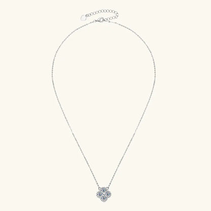 Lnkry 3mm 0.1ct モアサナイト ネックレス GRA 925 スターリングシルバー ラッキークローバー フラワー ペンダント ネックレス レディース 2025 ホットジュエリー