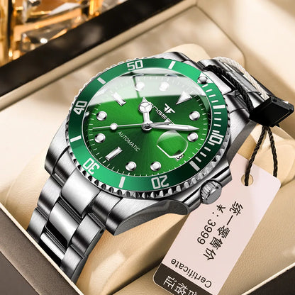 2025 FNGEEN 9001 Luxury Brand Men Watch Steel Tourbillon Skeleton Mechanical Watches Luminous Automatic Date Diamond Wristwatch