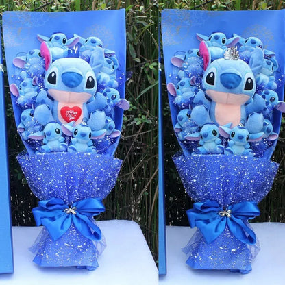 Disney Mickey Minnie Mouse Flower Bouquet Cartoon Lilo Stitch Donald Duck Daisy Plush Toy Doll Bouquet Birthday Valentine Gift