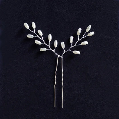 Bridal Wedding Hair Accessories Rhinestone Hair Pins Forks for Women Pearl Hairpins Bride Headpiece Party Jewelry Gift Dropship