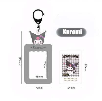 Sanrio Card Holder Hello Kitty Cinnamoroll Kuromi My Melody Photo Card Keychain Kawaii Bag Kpop Style Pendant Student Gift Toys