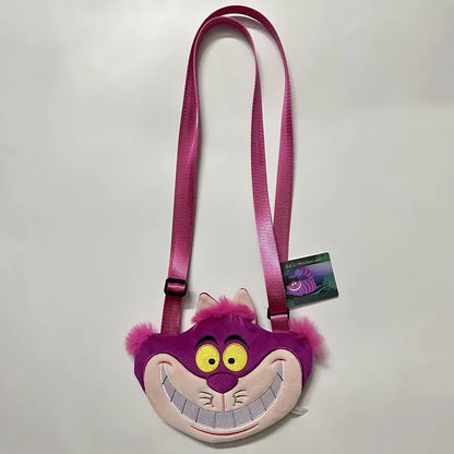 Miniso & Disney Alice In Wonderland Peripheral Accessories Kawaii Cheshire Cat Plush Cute Crossbody Bag for Girl Shoulder Bag