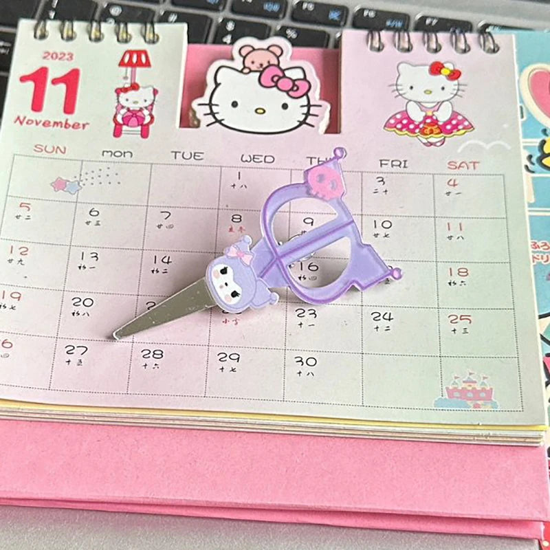 Sanrio Kawaii Hello Kitty Small Scissors Hairpin Cartoon Cinnamoroll My Melody Kuromi Pochacco Bangs Clip Sweet Girls Hair Clips