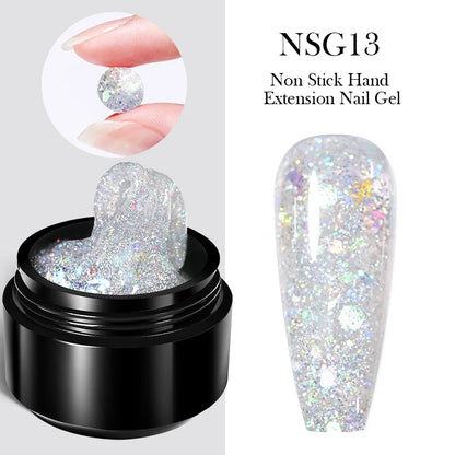 BORN PRETTY 15ml クリア ノンスティック ハンドエクステンション ジェルネイルポリッシュ 3Dシェーピングネイルアート用 固形ミルキーゼリーハードジェル フェイクネイル用