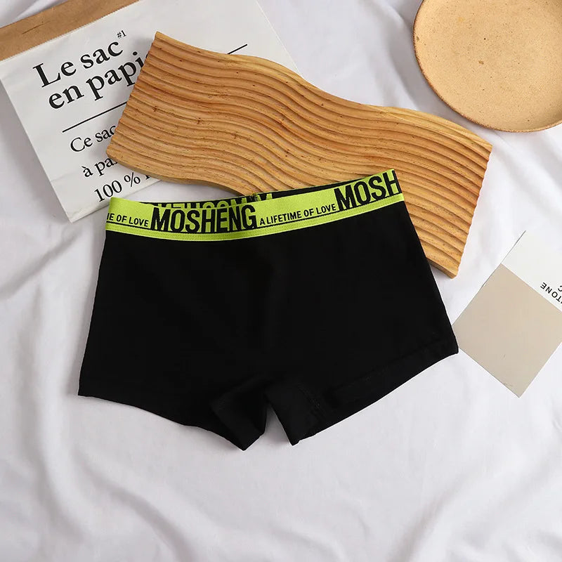 Cotton Women Panties Sexy Sports Underwear Safety Pants Plus Size Boxer Shorts Mid-Rise Boyshorts Intimates Girls Solid Briefs