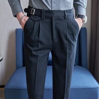 Men's Suit Pants, Fashion Slim Dress Trousers ,White Black Blue Green Pantalones Hombre Fall/Winter Male Pant, 2025 New