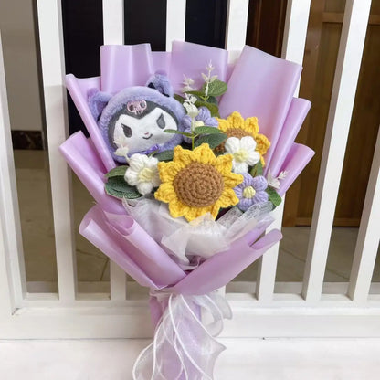Finished Sanrio Bouquet My Melody Kuromi Cinnamoroll Hello Kitty With Sunflowers Valentine Christmas Graduation Gifts