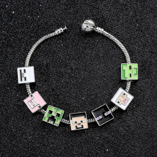 Fashion Beads Bracelet Square Cartoon Sheep Beads Bangle Hand Chain for Men Women Kawaii Accessories Jewelry
