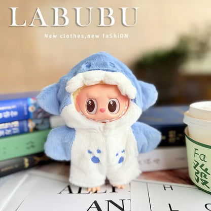 Labubu ドール服 ペンギン サメ ハチ 恐竜 ワンジー - 17cm プーリップ ブライス OB11 BJD用 かわいい動物ジャンプスーツ