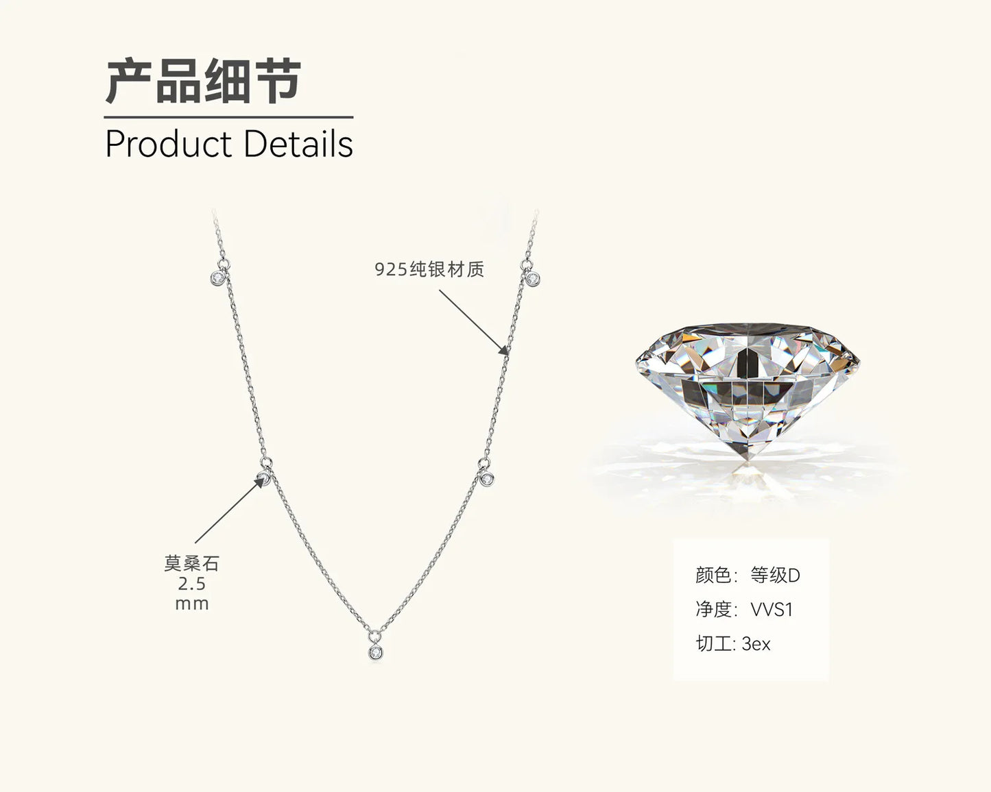 Full Moissanite Flower Necklace Clavicle Chain Adjustable 925 Silver Plated 18k Gold Women's Choker Jewelry Valentine Gift