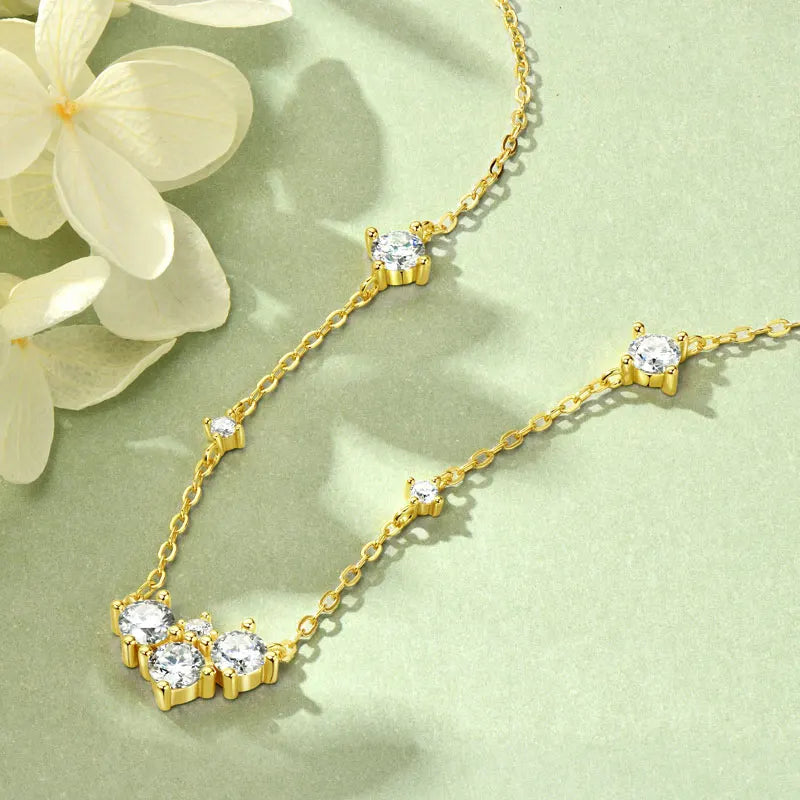 RAPRGOLD GRA認定 フルラウンド モアサナイト ダイヤモンド ペンダント ネックレス レディース S925スターリングシルバー ファインジュエリー ギフト コラレス