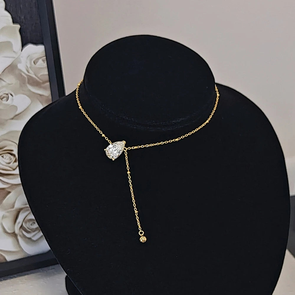 1.5/3Carat Waterdrop Moissanite Pendant Necklace For Woman Gra Certified Pear Cut Solitaire Diamond Drop Neckchain S925 Silver