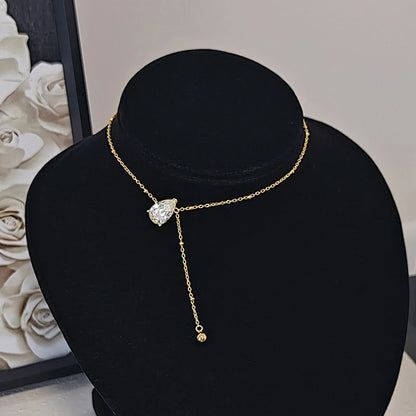 1.5/3Carat Waterdrop Moissanite Pendant Necklace For Woman Gra Certified Pear Cut Solitaire Diamond Drop Neckchain S925 Silver