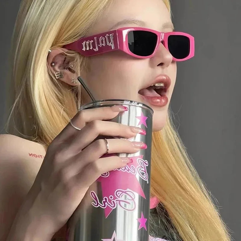 Sunglasses Female Ins Street Shooting Sun Protection Internet Celebrity Glasses Funky Concave Shape Small Frame Sunglasses