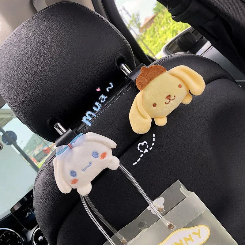 Sanrio Anime Figure Peripherals Car Hook Hanbag Storage Organizer Interior Decoration Cute Kuromi My Melody Car Seat Hook Gifts