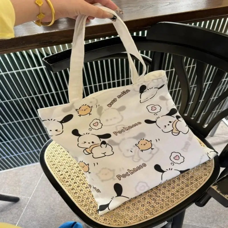 Cartoon Sanrio Hello Kitty Plaid Handbag Commuting Light Portable Summer Storage Shoulder Handbag High Capacity