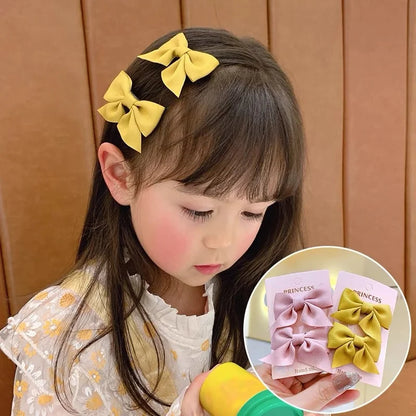 2ピース リボンヘアクリップ エレガントなフラワーヘアクリップ 子供用 レディース セット ヘアピン ヘアアクセサリー 韓国風 ヘアアクセサリー