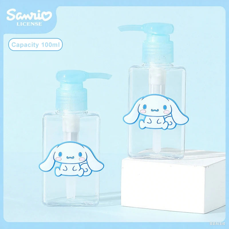 1PC 100ML Sanrio My Melody Kuromi Cute Cartoon Travel Sub-bottle Press Portable Spray Empty Bottle Cinnamoroll Lotion Bottle
